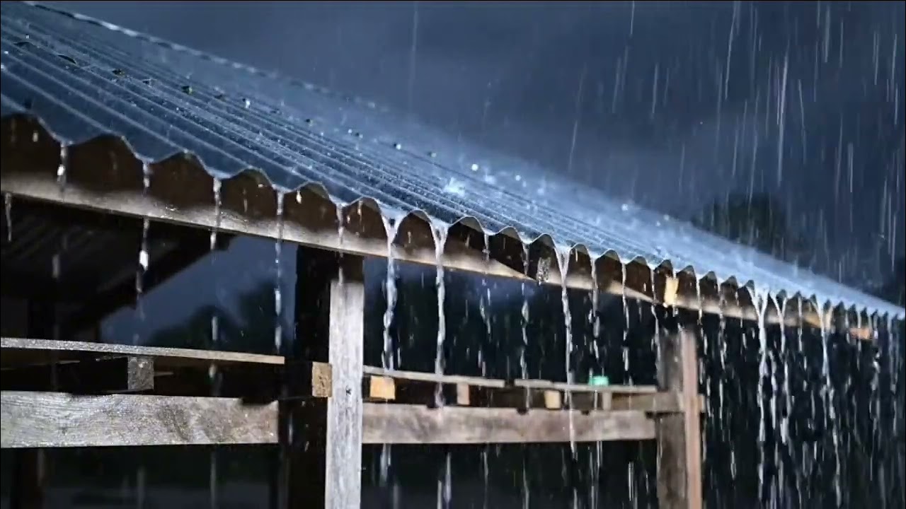 Heavy Rain on Tin Roof at Night | Deep Sleep, Insomnia