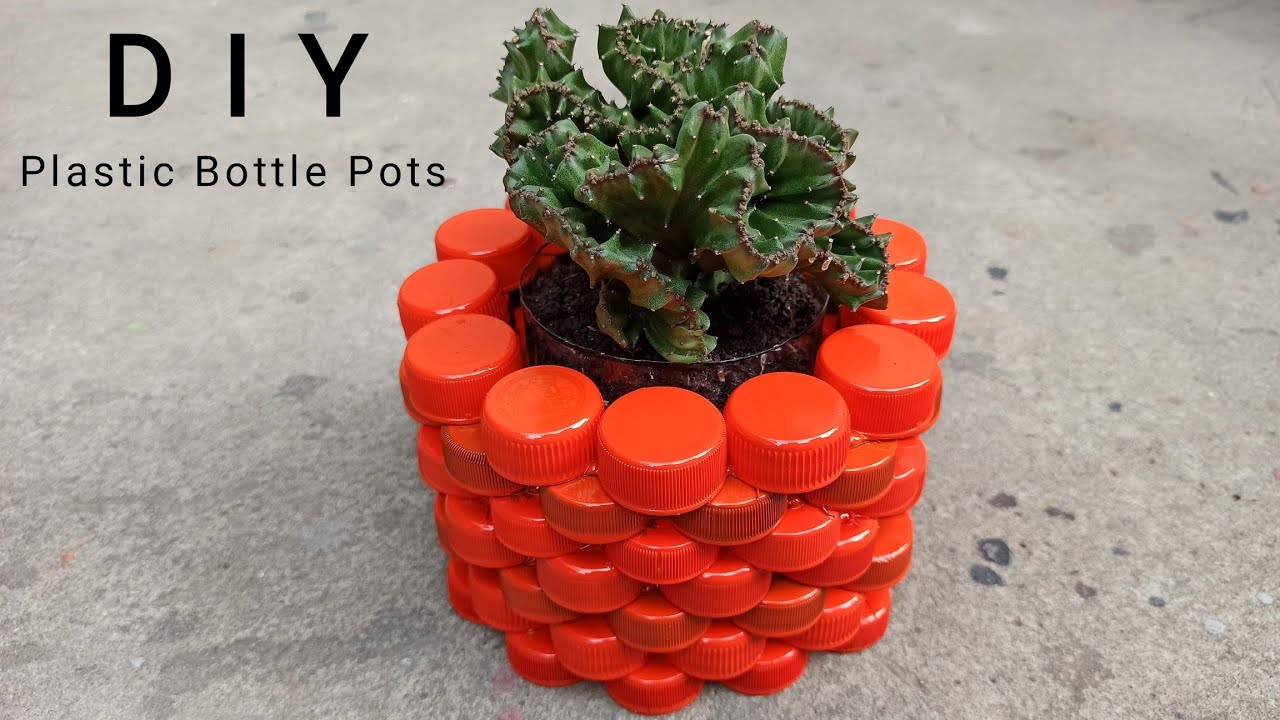 PLASTIC BOTTLE CAPS PLANT POT