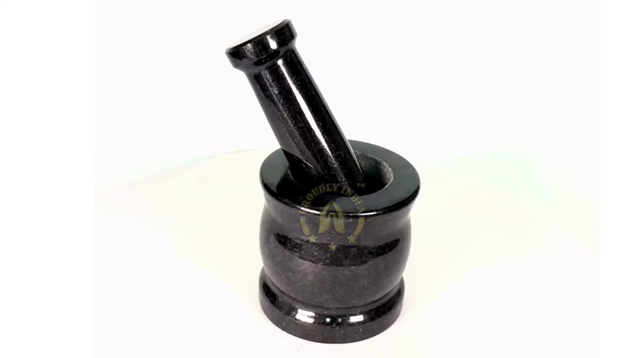 Black Granite Mortar & Pestle