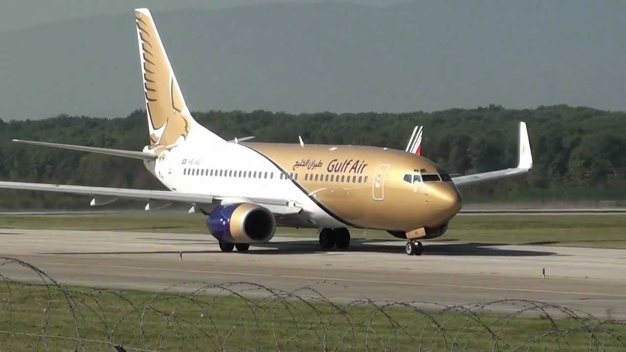 Gulf Air (PrivatAir) 737-700 BBJ take off rwy 23 at Geneva Cointrin [GVA/LSGG]