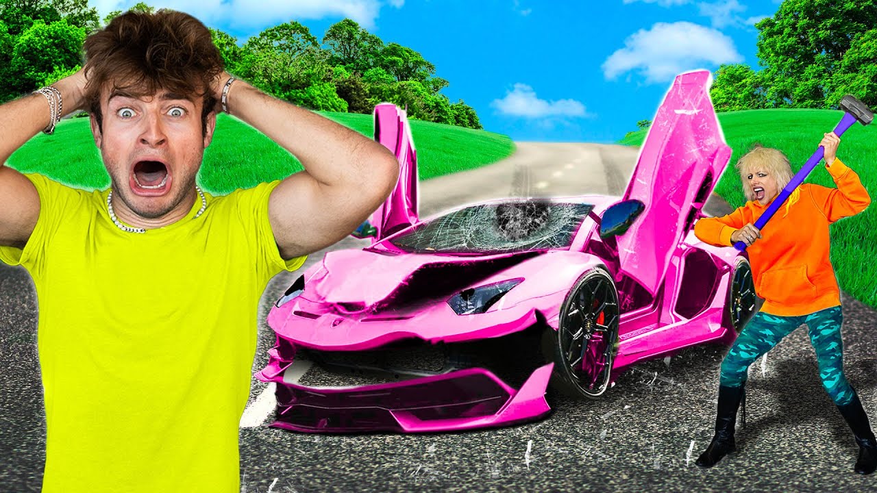 MY CRAZY NEIGHBOR DESTROYED MY LAMBORGHINI!!