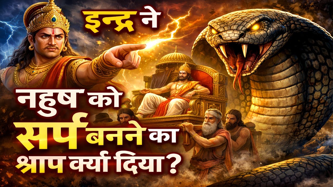 इंद्र ने नहुष को सर्प बनने का श्राप क्यों दिया। Nahusha’s Curse Was a Trap. #HinduMythology