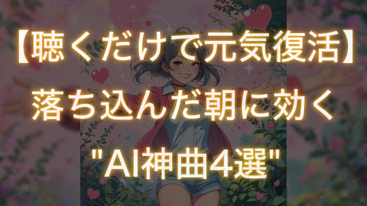 【聴くだけで元気復活】落ち込んだ朝に効くAI神曲4選　通学中・通勤中仕事前に最適　#SunoAI #AI音楽 #元気が出る曲 #作業用BGM