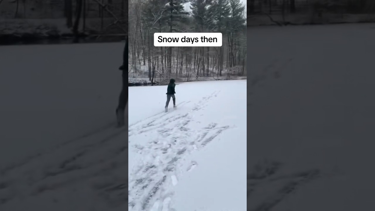 Snow days then vs now #snow #snowday #thenvsnow #childhood #nostalgia #sad #snowdays