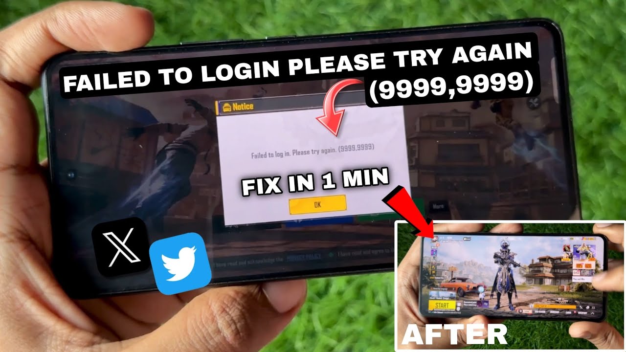 BGMI TWITTER LOGIN PROBLEM FIX 100% || Failed to login Please Try Again 9999,9999 Fix