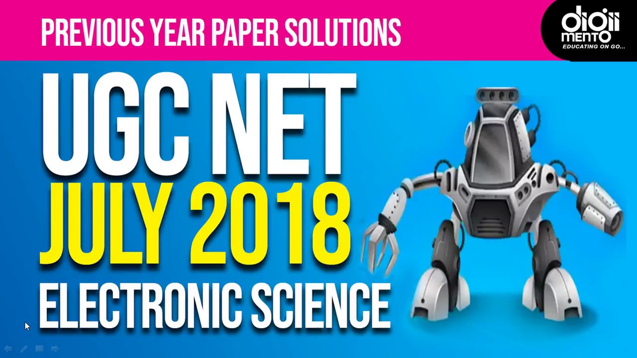 UGC NET July 2018 Electronic Science Paper 2 Solution Part 1