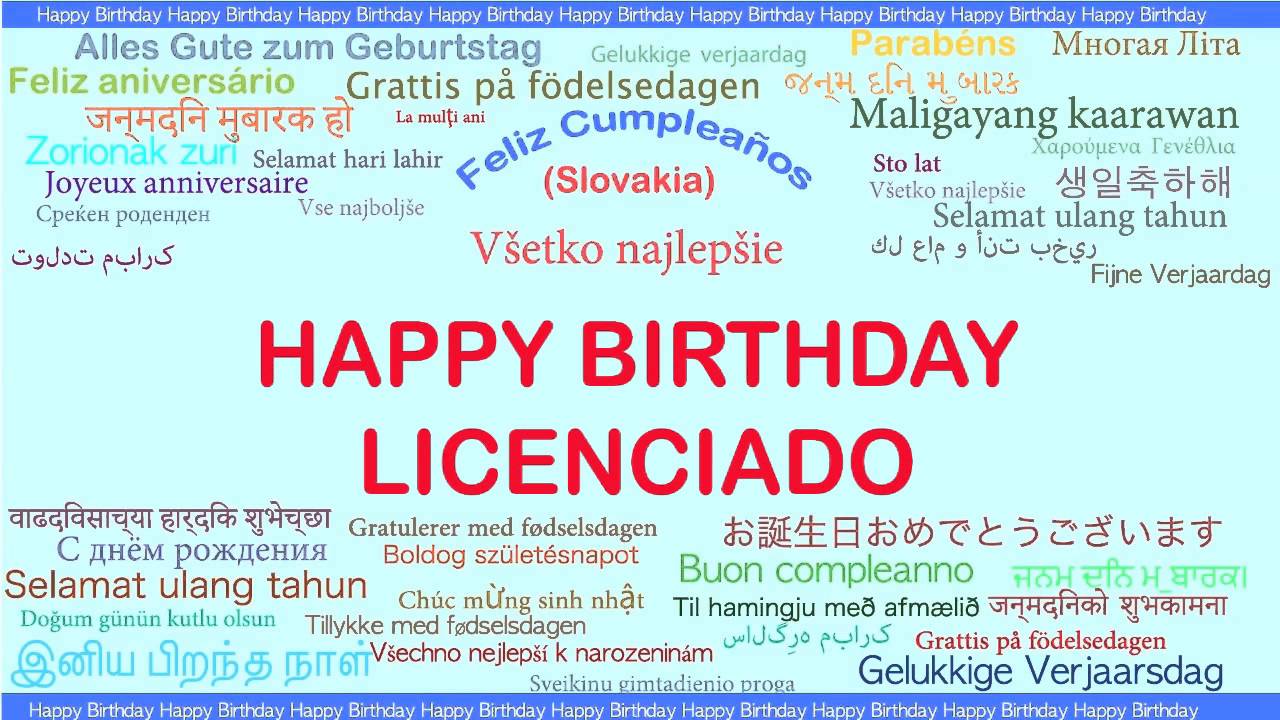 Licenciado   Languages Idiomas - Happy Birthday