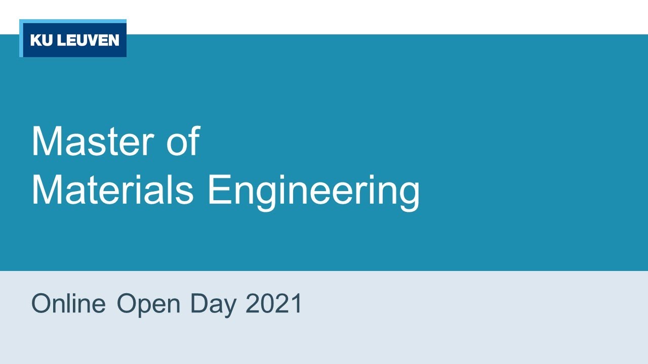 Materials Engineering online open day 2021 recording