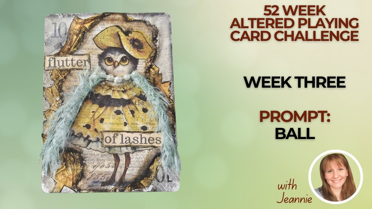 52 Week Altered Playing Card Challenge  - Week 3 - Mixed Media #alateredplayingcards #art