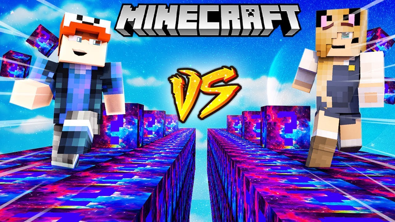 SZALONY WYŚCIG! - KOSMICZNE LUCKY BLOCKI MINECRAFT (Galaxy Lucky Block Race) | Vito vs Bella