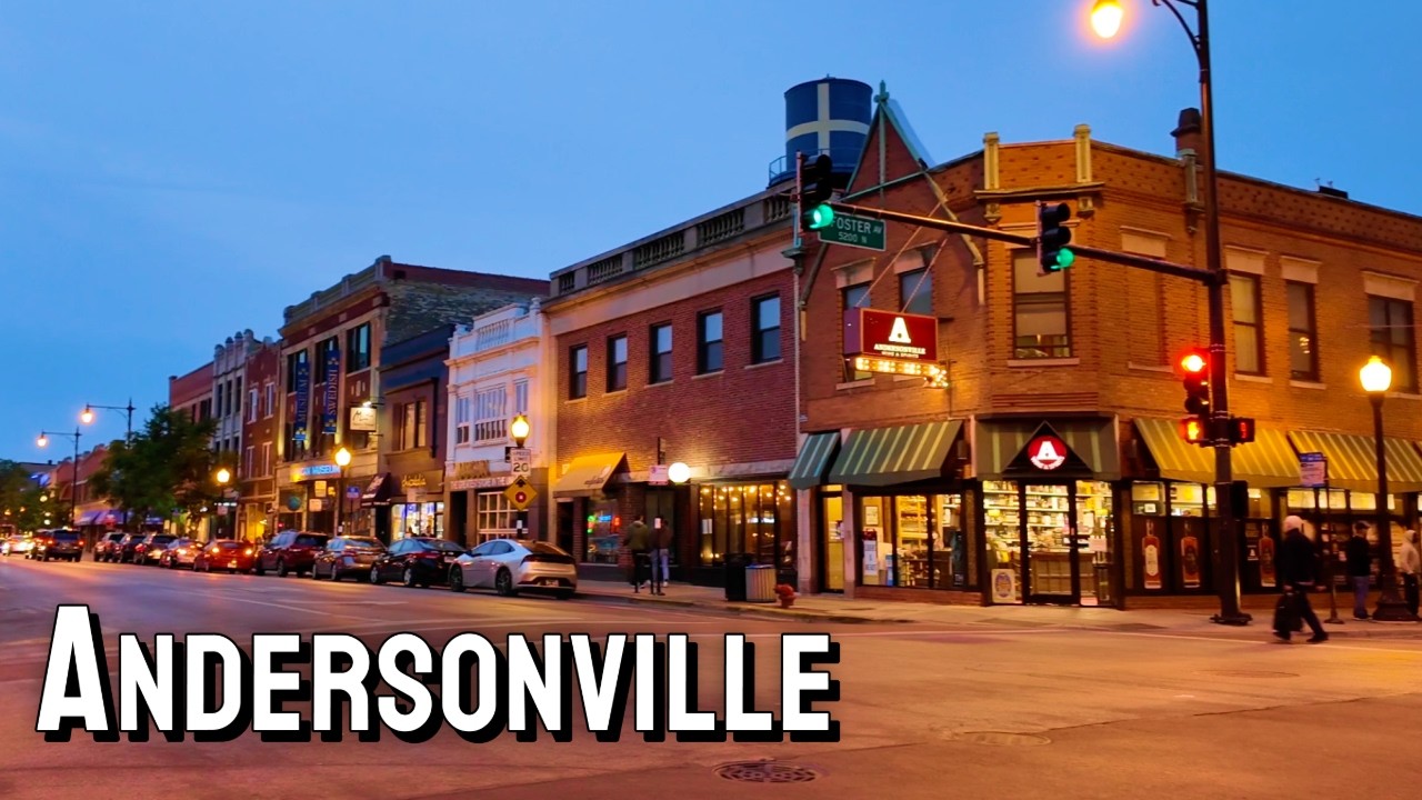 Andersonville | CHICAGO Neighborhood Walking Tour at Dusk