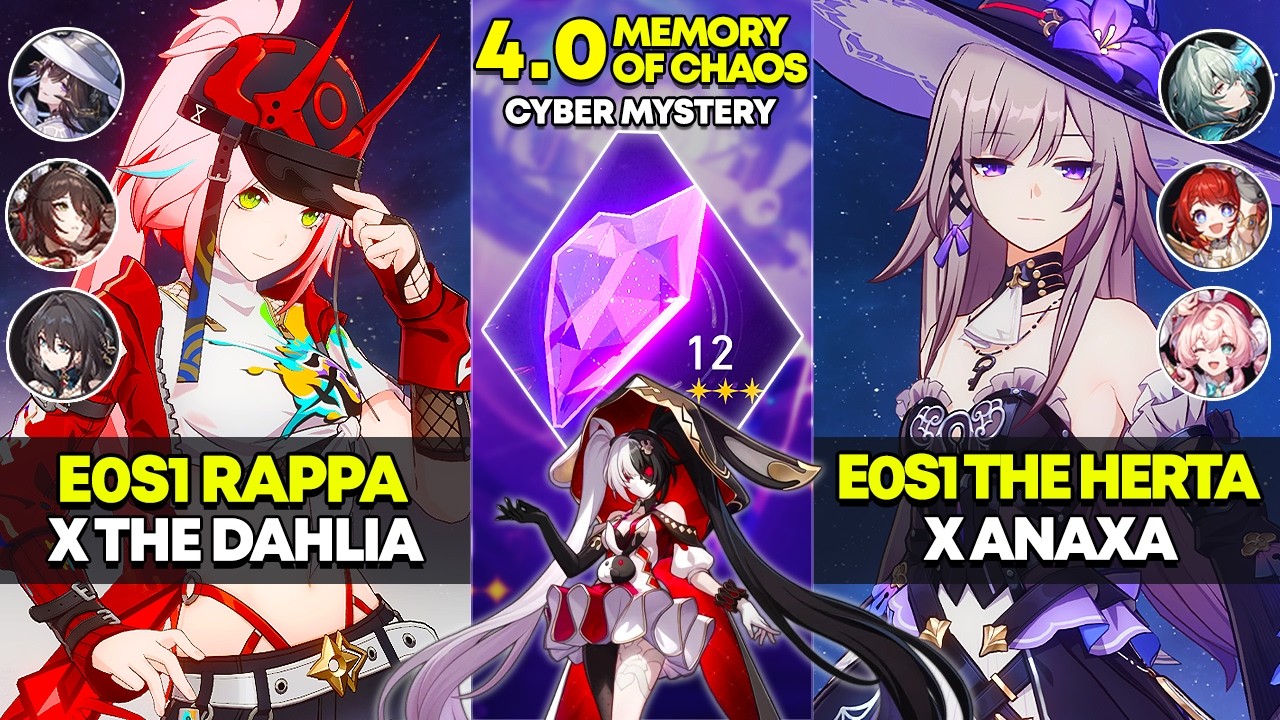 E0S1 Rappa x The Dahlia & E0S1 The Herta x Anaxa | Memory of Chaos 12 | Honkai Star Rail 4.0