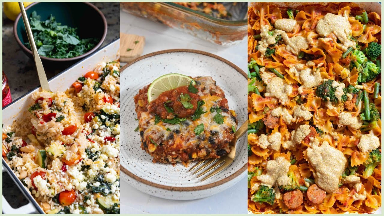 DUMP & BAKE CASSEROLES: 3 easy vegetarian dinners