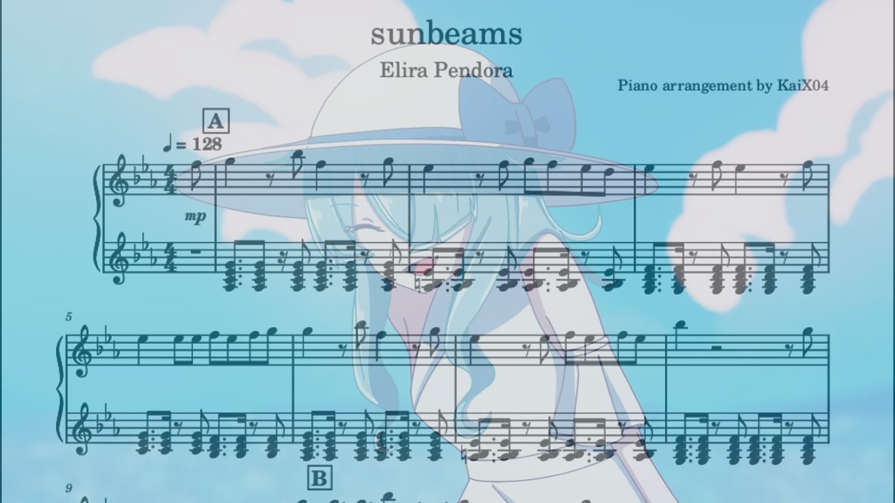 Elira Pendora - sunbeams🌤️ piano sheet/鋼琴譜