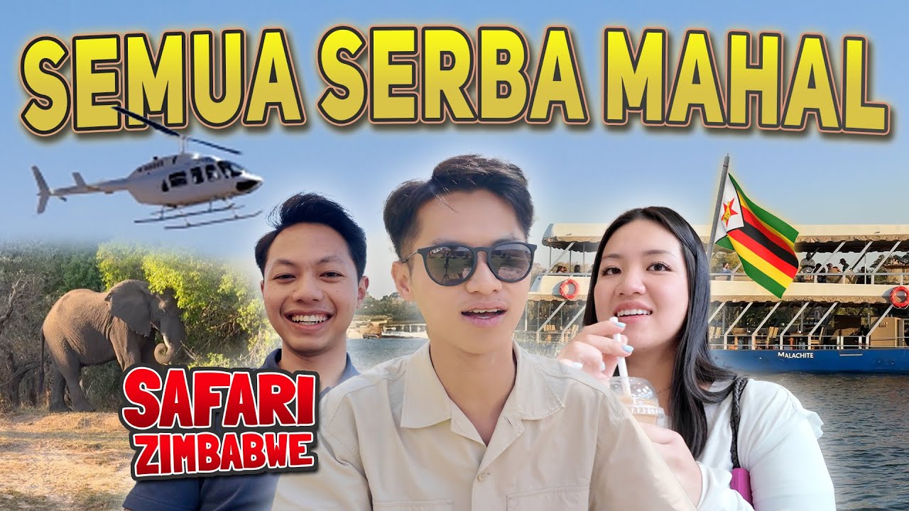 Naik HELICOPTER dan SAFARI di Zimbabwe😍🇿🇼⁉️ Mengagumi Kota Victoria Falls dari Perbatasan Zambia🇿🇲