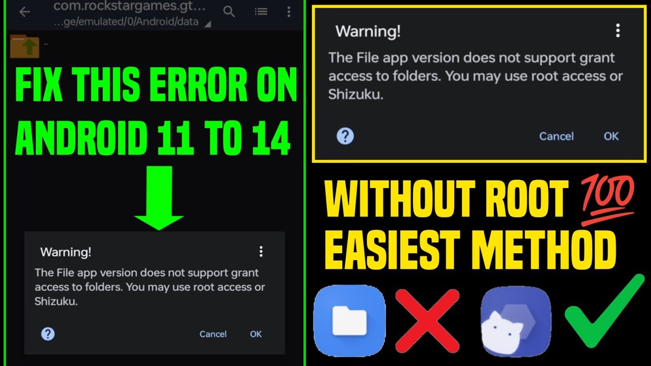 Obb/data folder access restriction - this folder has android access restriction on android 13