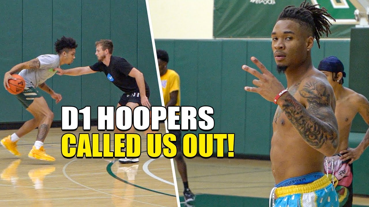 Youtubers vs D1 Hoopers | Division 1 college CHALLENGES Ballislife East Coast Squad (5v5 Basketball)