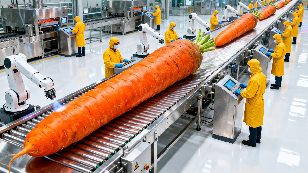 Inside a Carrot Factory: From Giant Carrots to Perfect Carrot Cakes | Full Process