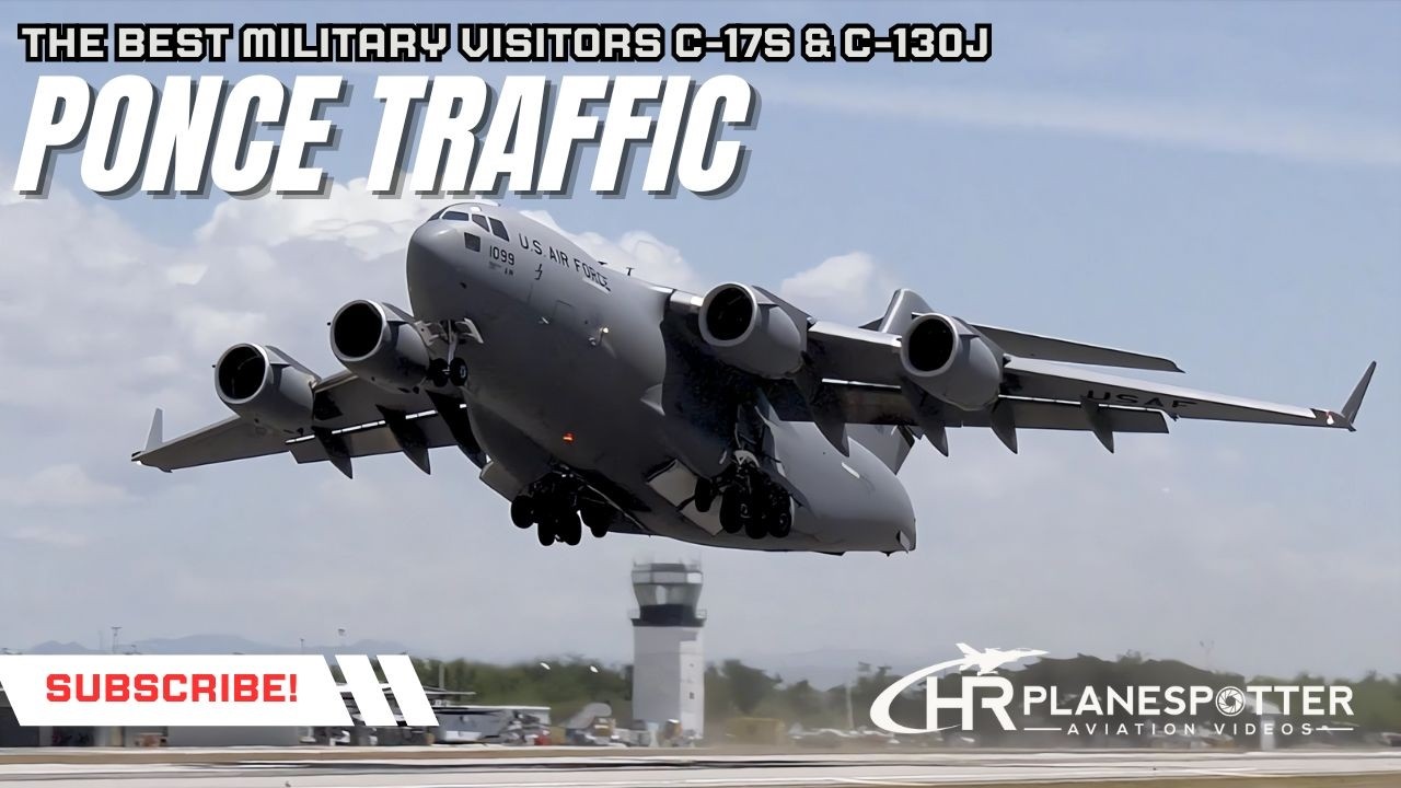 20 Minutes of Military Aircraft  Ponce 🇵🇷 | C-17s and C-130J at Mercedita Airport