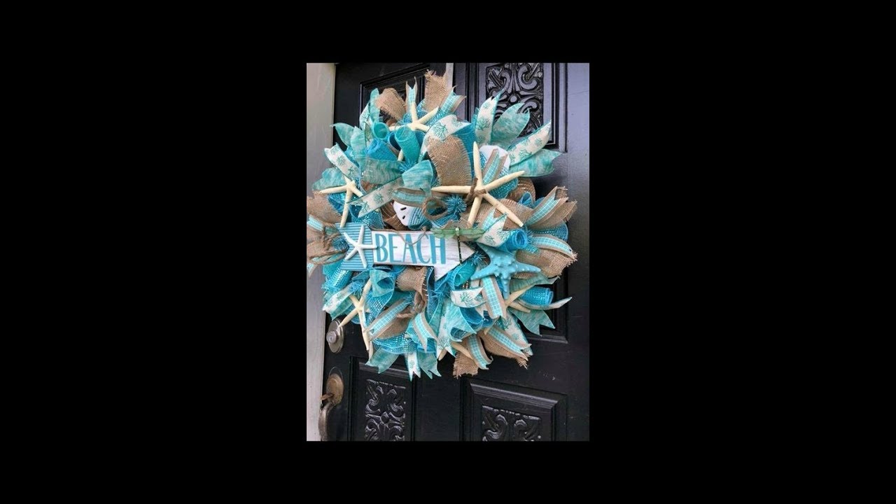 how to make a deco mesh beach wreath