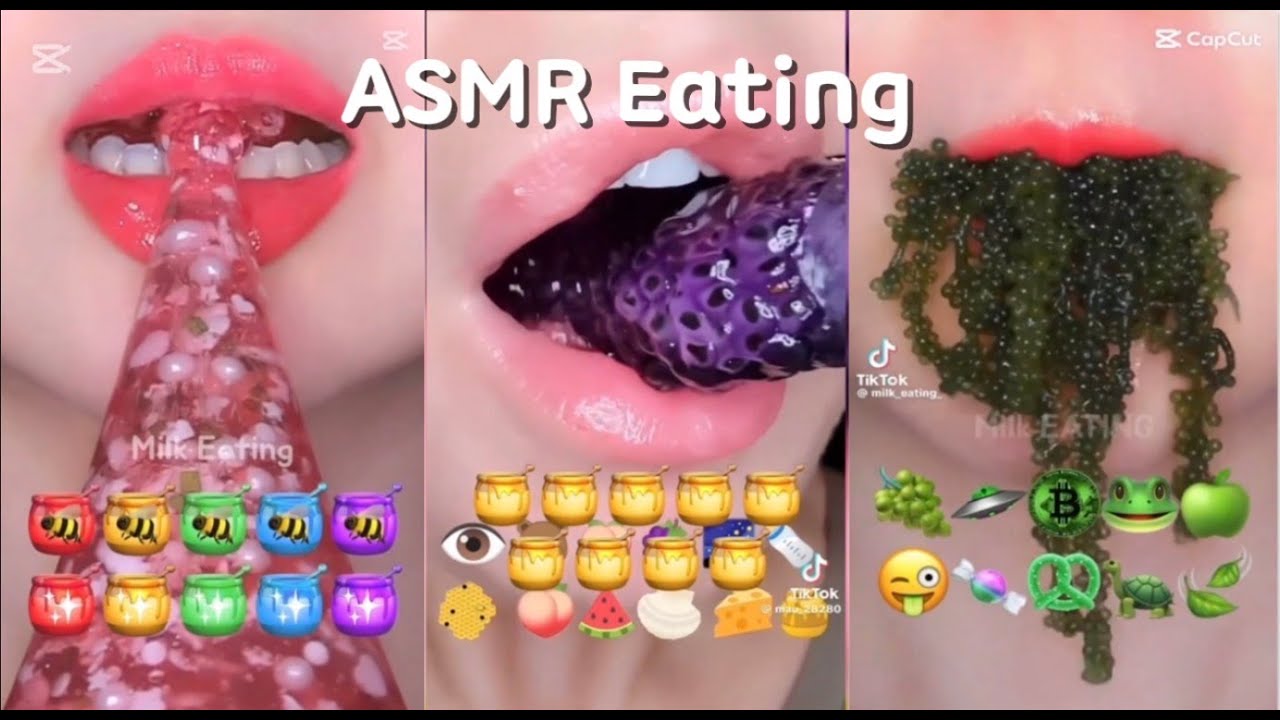 #AsmrEating#Relax#Satisfying Lips #Milk Eating