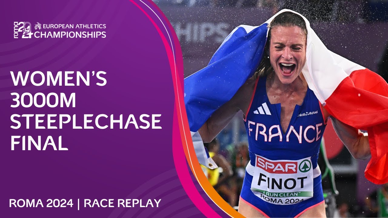 Finot's SUPER sprint finish! ⚡ Women's 3000m steeplechase final replay | Roma 2024