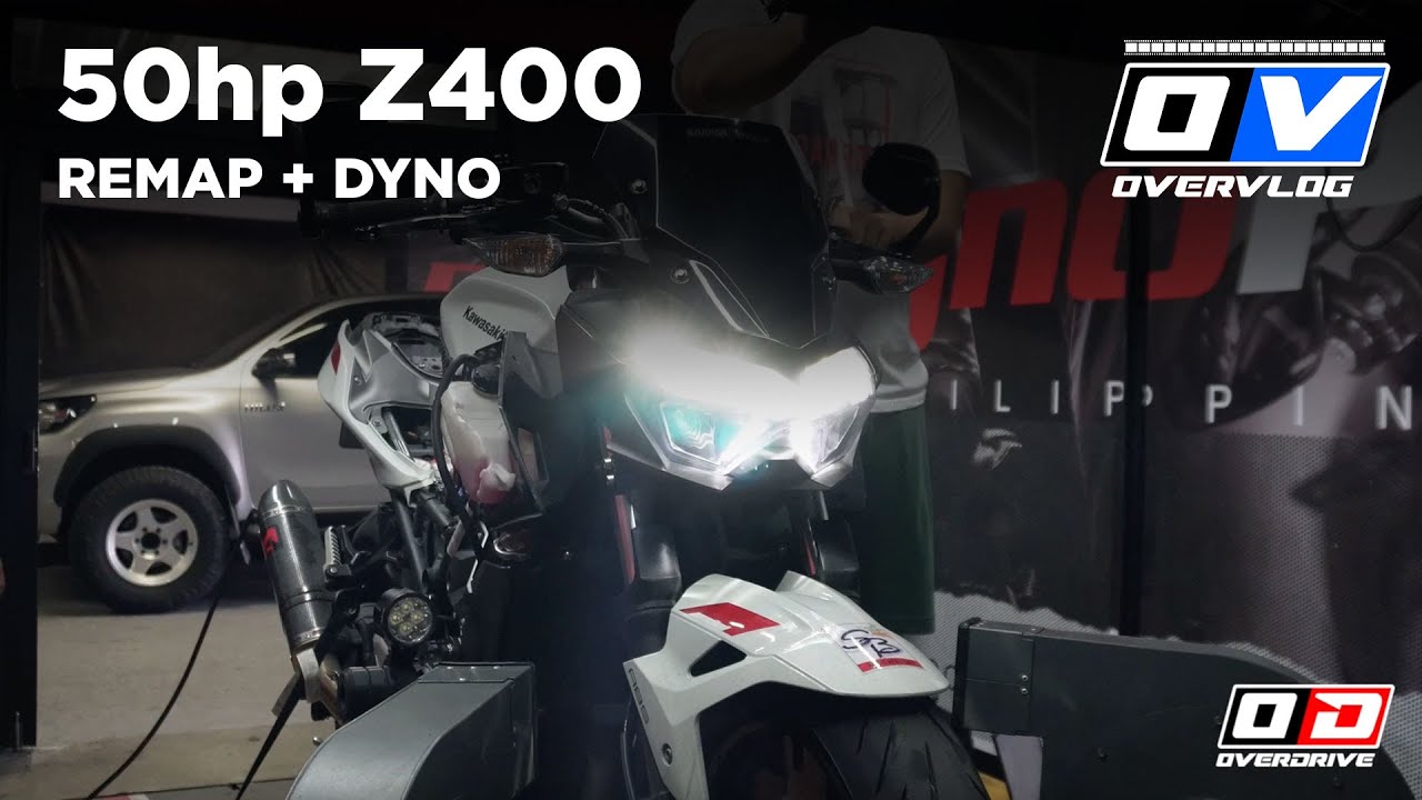 Kawasaki z400 50hp on the dyno | Overdrivemoto