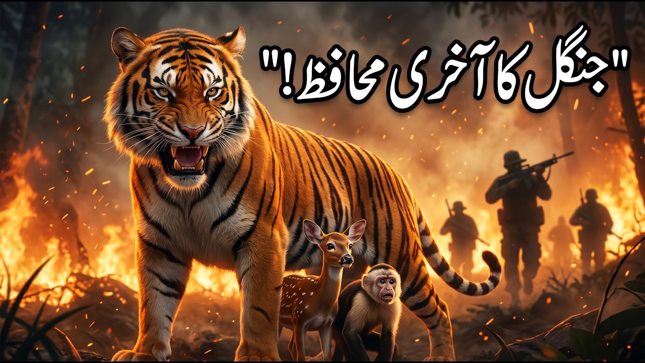 🔥 بہادر ٹائیگر نے جنگل کو آگ سے بچا لیا | بچوں کی دل دہلا دینے والی کہانی | Tiger Hero Story in Urdu