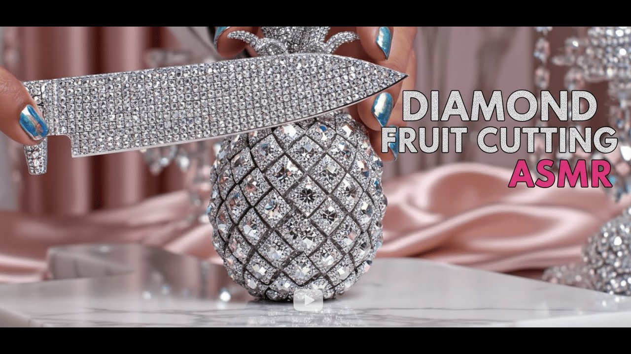 Diamond Fruit Cutting ASMR | Sharp Slices, Clear Sounds & Ultimate Satisfaction