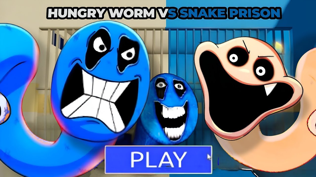 HUNGRY WORM VS HUNGRY SNAKE PRISON RUN! (OBBY) - Fast Snake Escape Double trouble! | Goat Gaming