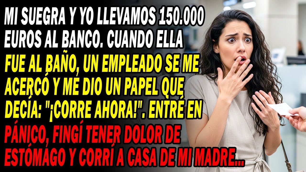 En El Banco🏦 Cuando Mi Suegra Fue Al Baño🚾 Un Empleado Me Pasó Una Nota Que Decía📃 