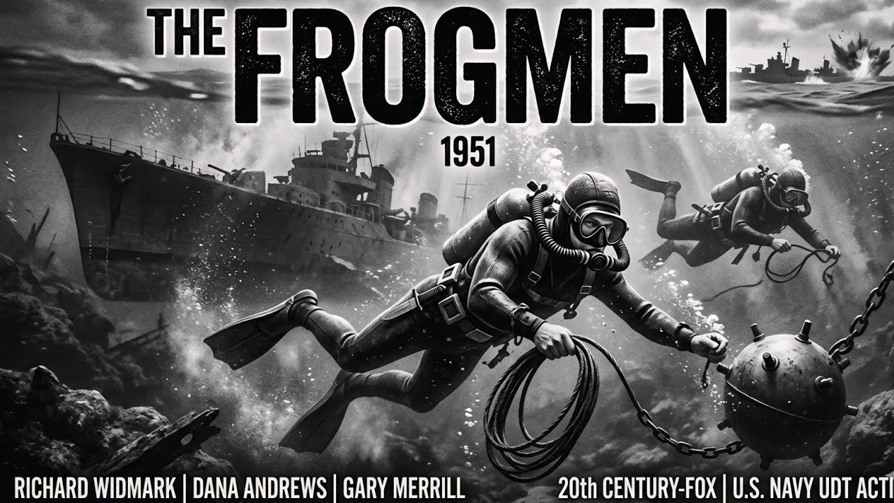 SThe Frogmen (1951) Richard Widmark, Dana Andrews, Gary Merrill / World War II Action-drama Film
