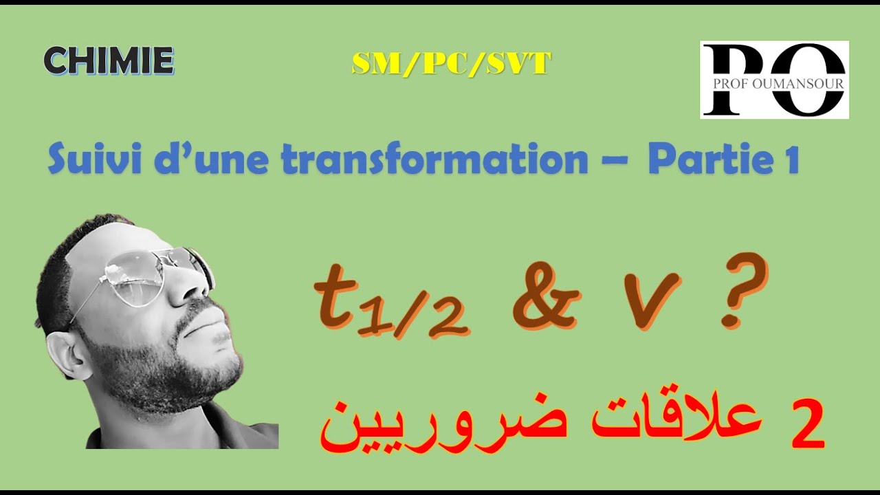 1. suivi d'une transformation -  temps de demi réaction  - vitesse volumique