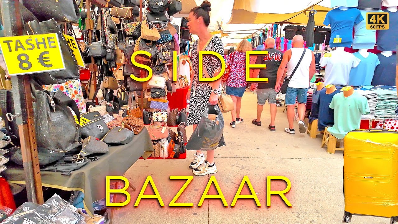 SIDE WEEKLY BAZAAR ON SATURDAYS 4K 🛍️ in TÜRKIYE #side #turkey #Antalya