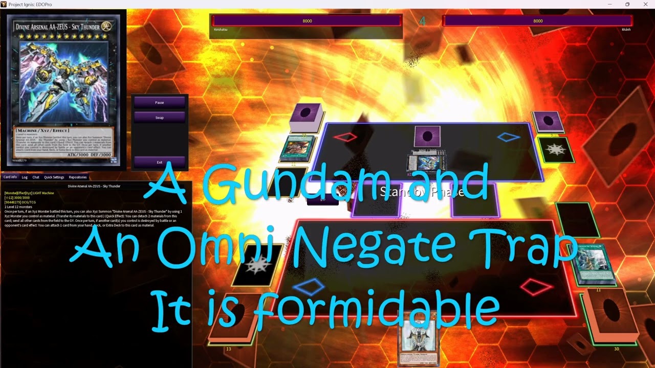 YuGiOh EdoPro - Blue Eyes Primite VS Zoodiac Ryzeal - Pulling Through Multiple Negates and Zeus