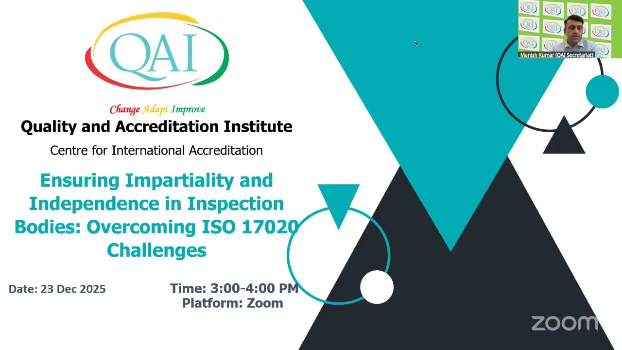 Webinar Ensuring Impartiality and Independence in Inspection Bodies: Overcoming ISO 17020 Challenges