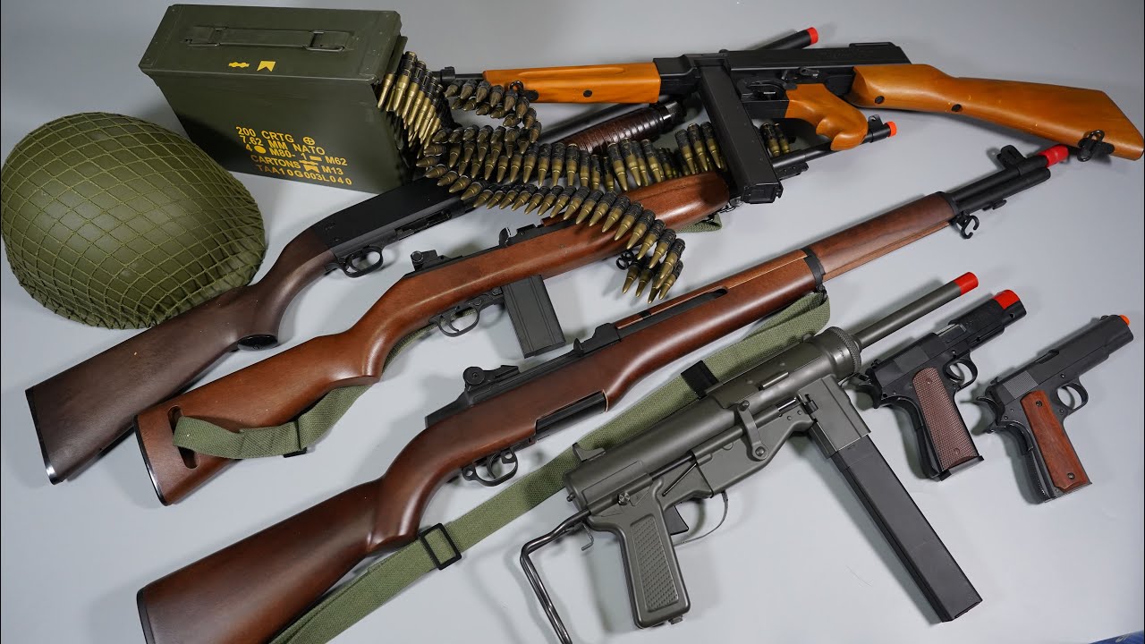 WW2 - US ARMY Toy Gun - M1 Garand - Airsoft Gun - M1 Carbine - M1A1 Thompson - Toy Guns Collection