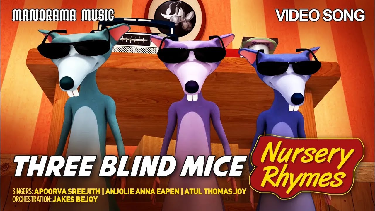 Three Blind Mice | English Nursery Rhymes Video | Jakes Bejoy | Children Rhymes
