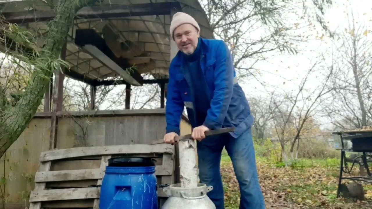 Ставлю брагу для чачи из винограда Изабелла.