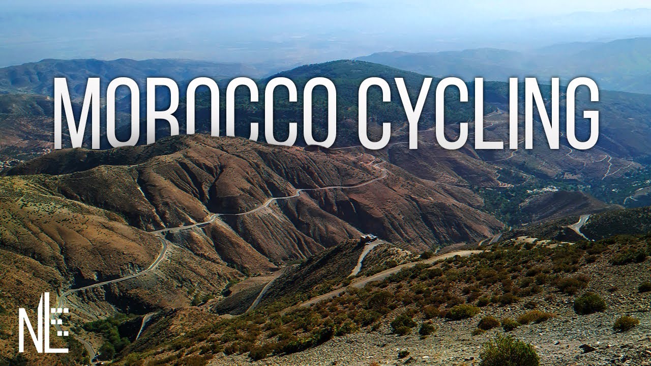 Morocco / Descent from the Tizi-n-Test pass / Cycling tour along mountain serpentines.