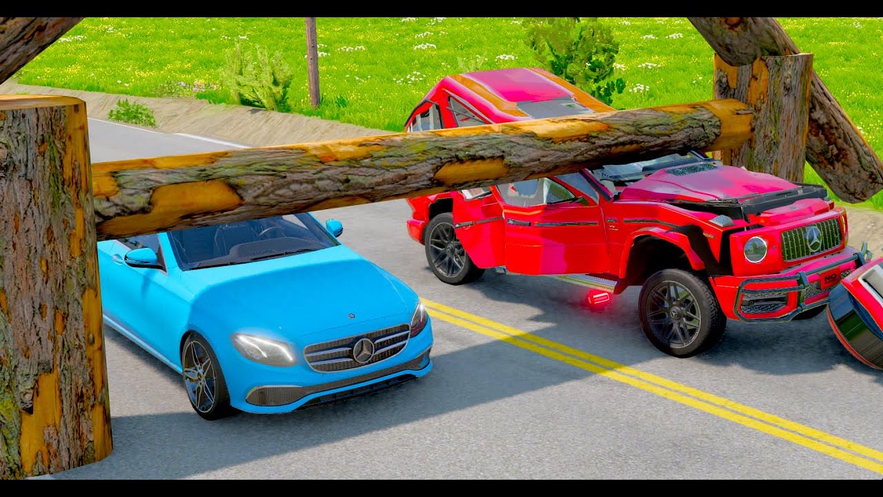Cars VS Log Trap | ARK Games | BeamNG Drive