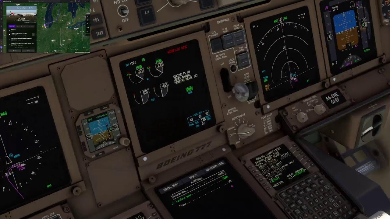 MSFS2020 Dubai to Chicago Emirates Boeing 777-300ER (PMDG)
