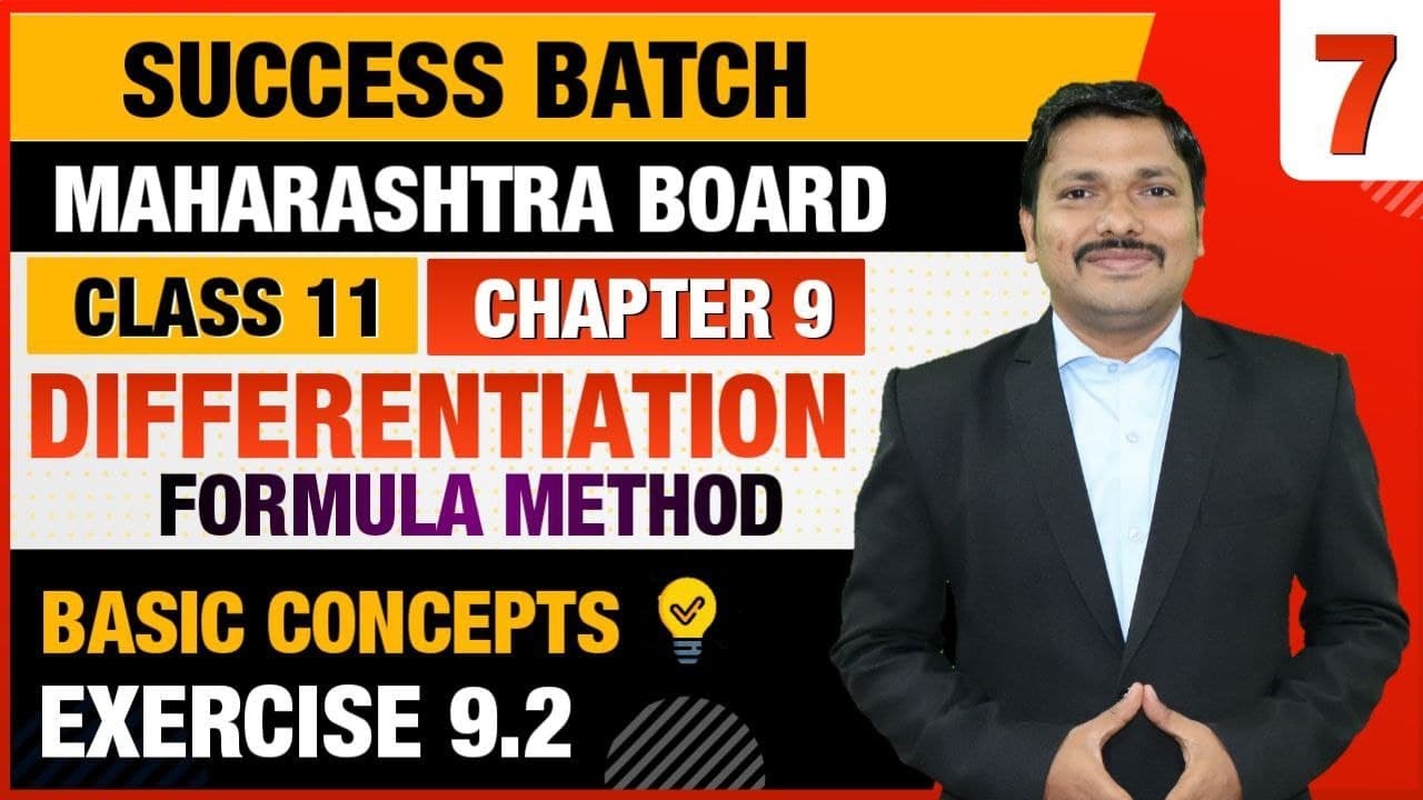 Class 11 Chp.9 Differentiation  Lec-7 Ex.9.2 | FYJC Science/Arts  Success Batch | Dinesh Sir
