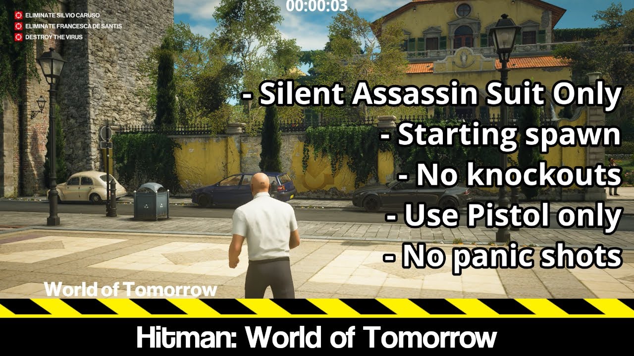 Hitman: Sapienza Master difficulty SASO/Pistol Only (no panic shots)/No KO's/No Items
