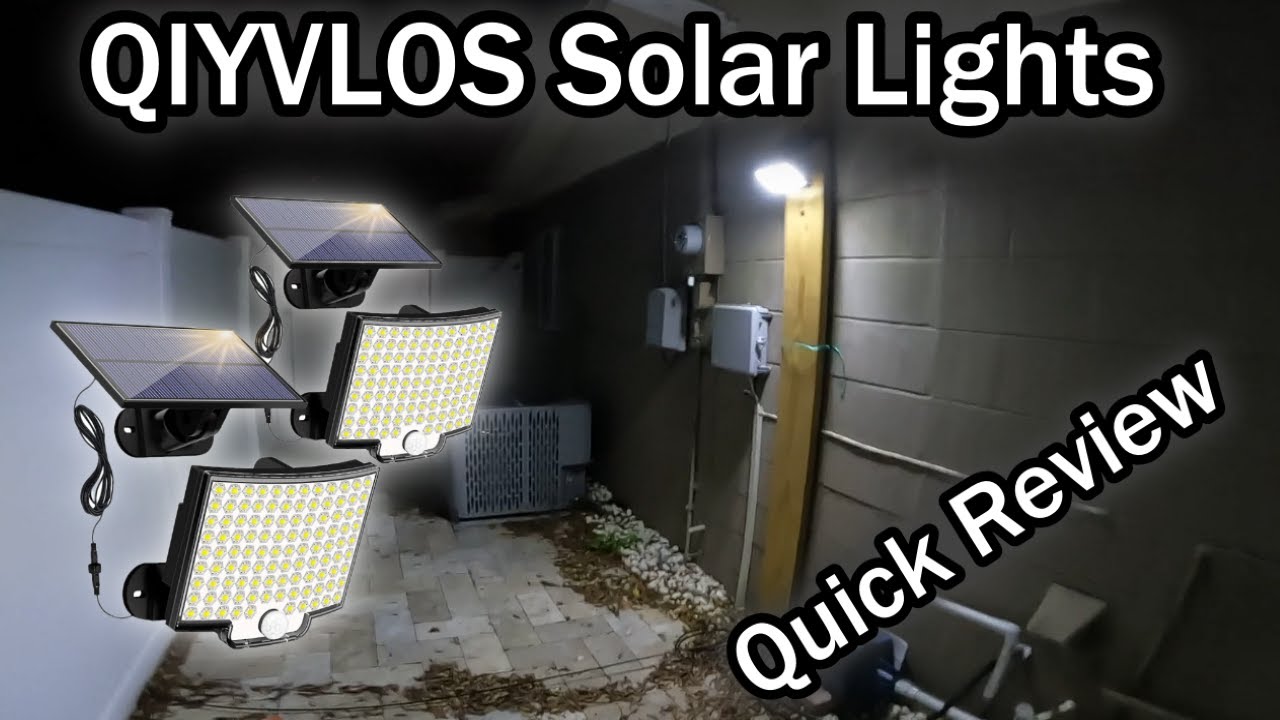 QIYVLOS Solar Lights Outdoor 106 LED 3000LM With Motion Sensor 120 Degrees Angle 4 Modes Review