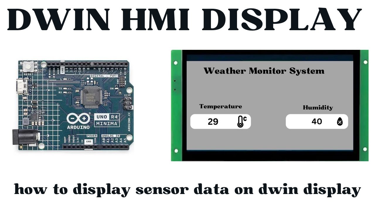 #3 DWIN HMI TOUCH Display with Arduino - Sending DHT22 sensor data to variable display