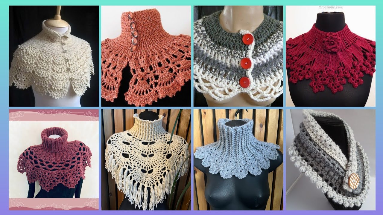 Impressive Elegant outstanding crochet pattern of handmade neck scraft outfits designs ideas