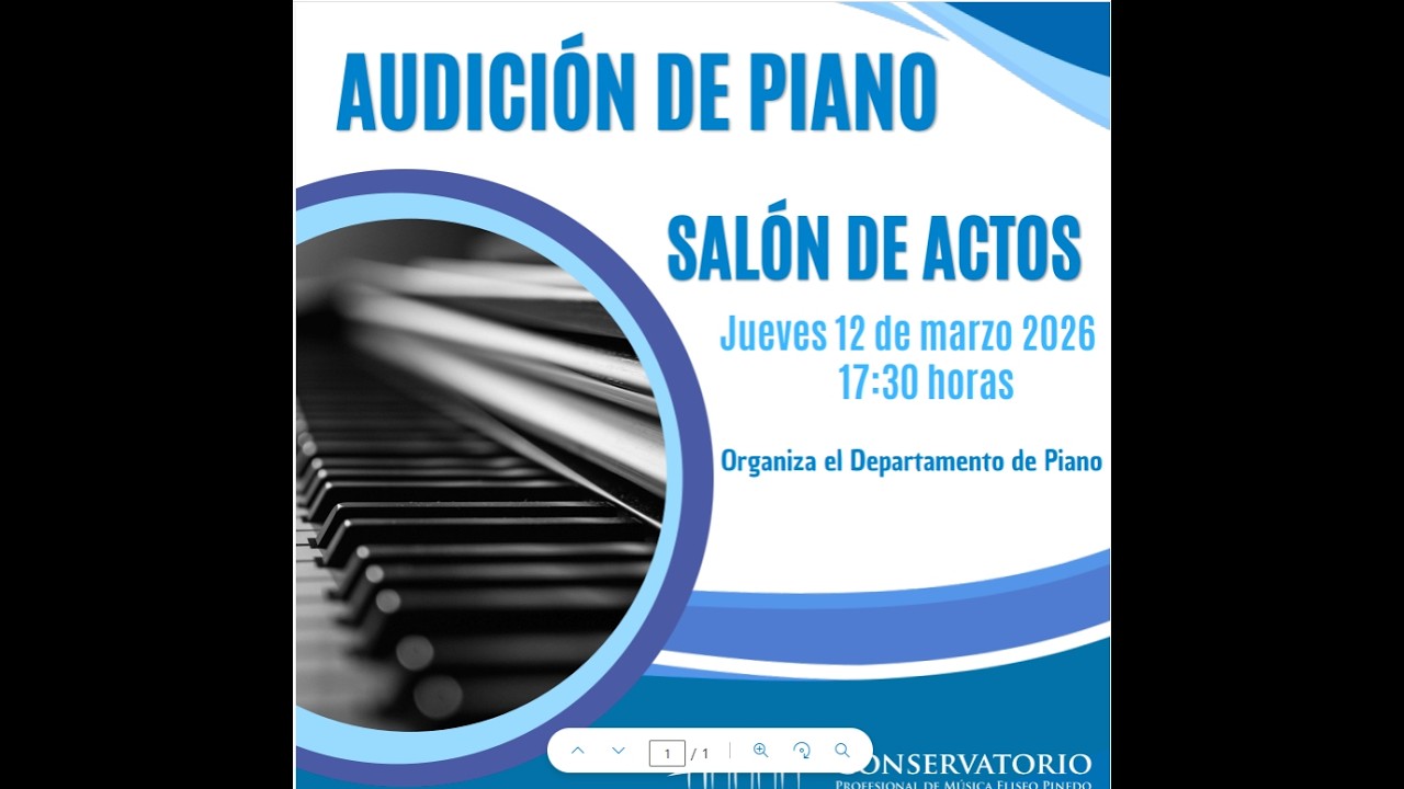 Audición del departamento de Piano. 12 de marzo de 2026
