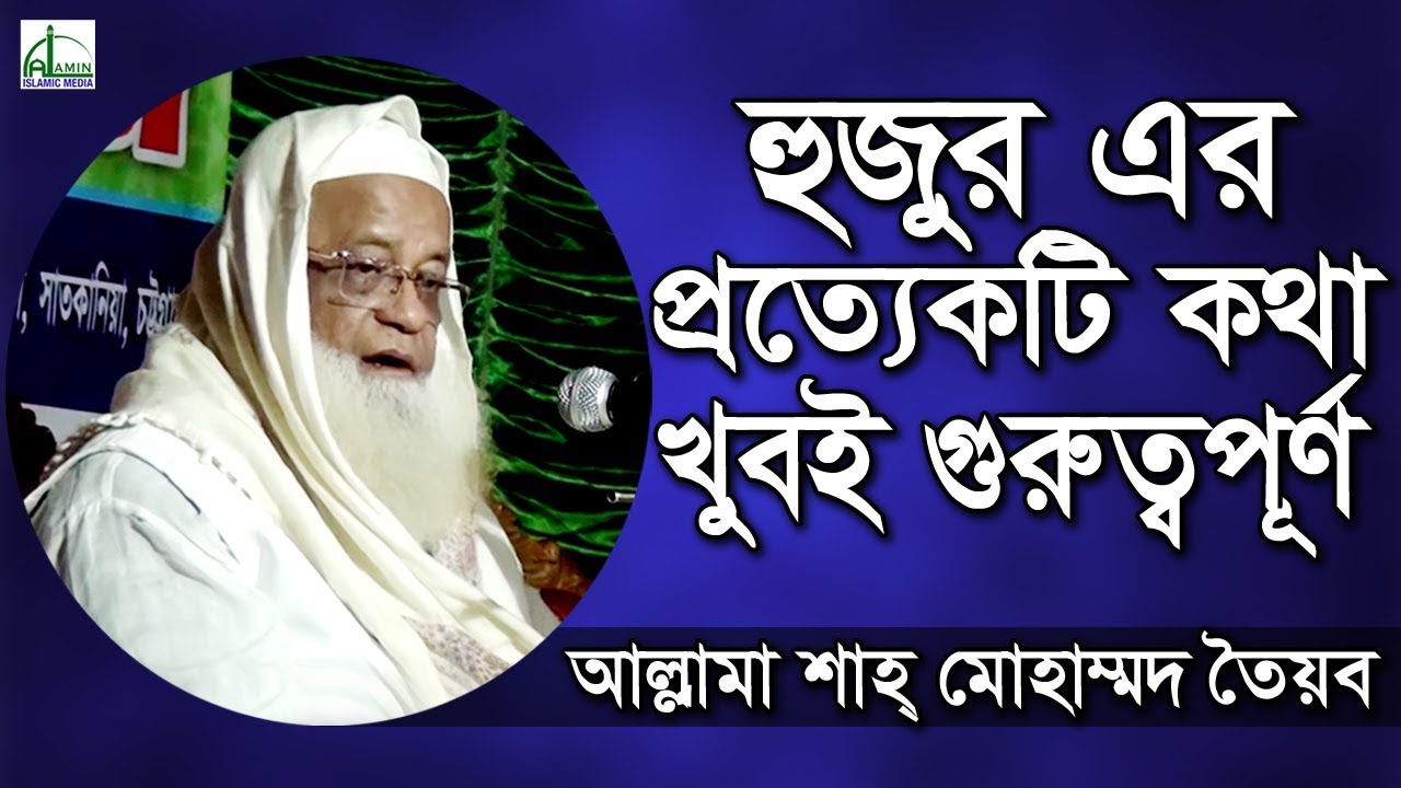 হুজুর এর প্রত্যেকটি কথা খুবই গুরুত্বপূর্ণ | Allama Shah Mohammad Toiyob | শাহ্‌ মোহাম্মদ তৈয়ব