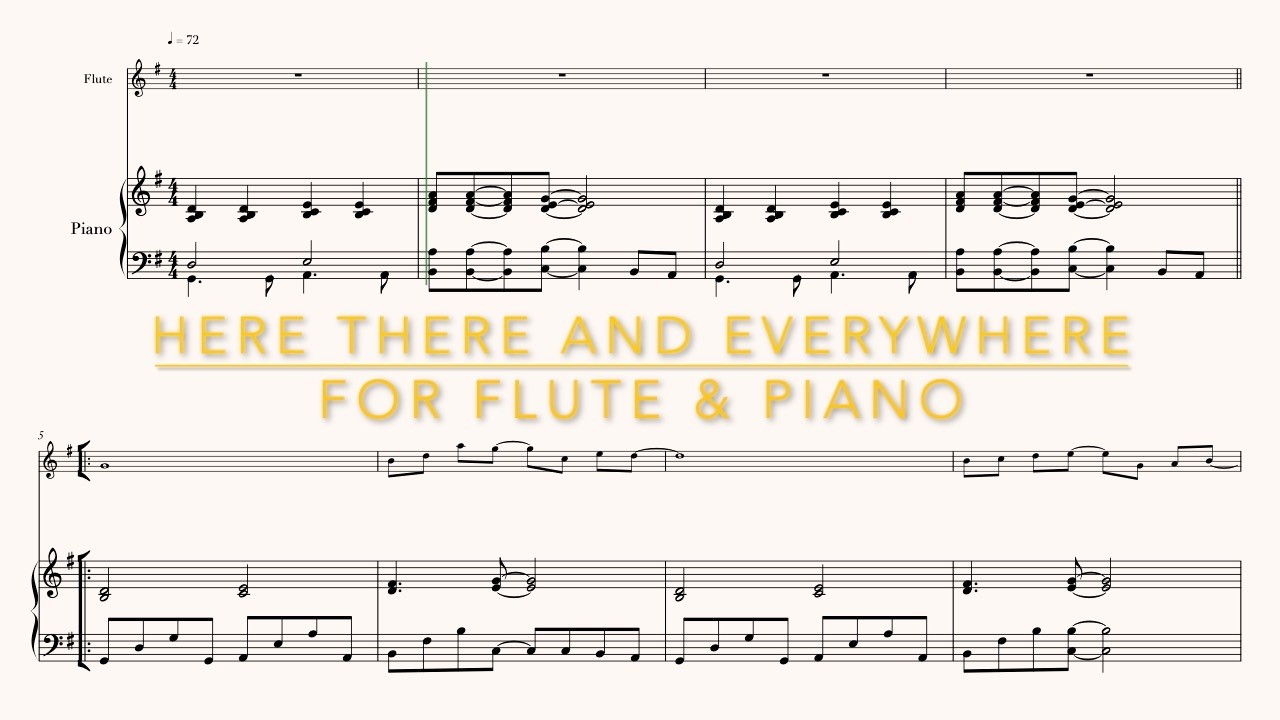Here, There And Everywhere | The Beatles - Easy Flute&Piano - Sheet Music